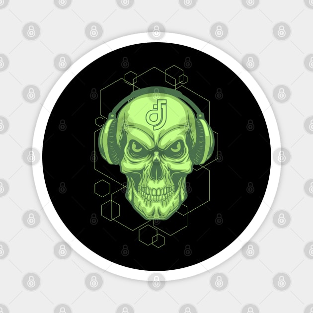 Skull dj headphone Magnet by Mad77store
